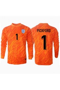 Fotbalové Dres Anglie Jordan Pickford #1 Brankářské Domácí Oblečení ME 2024 Dlouhý Rukáv